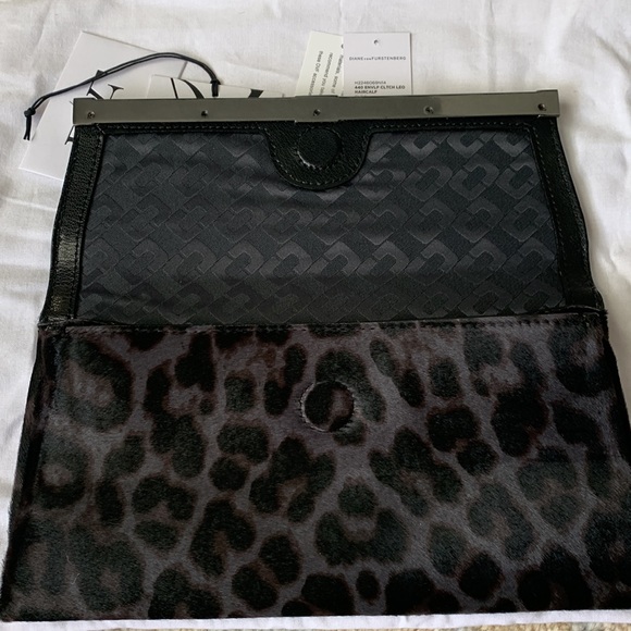 Diane von Furstenberg DVF 440 envelope clutch Leo haircalf - Picture 4 of 7